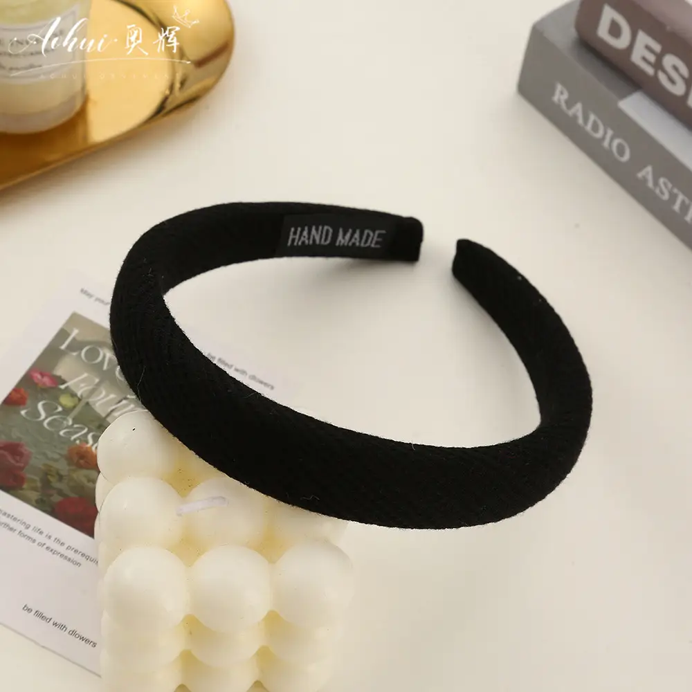 Wide Brim Hair Band for Women Summer Sponge Solid Color - Image 22