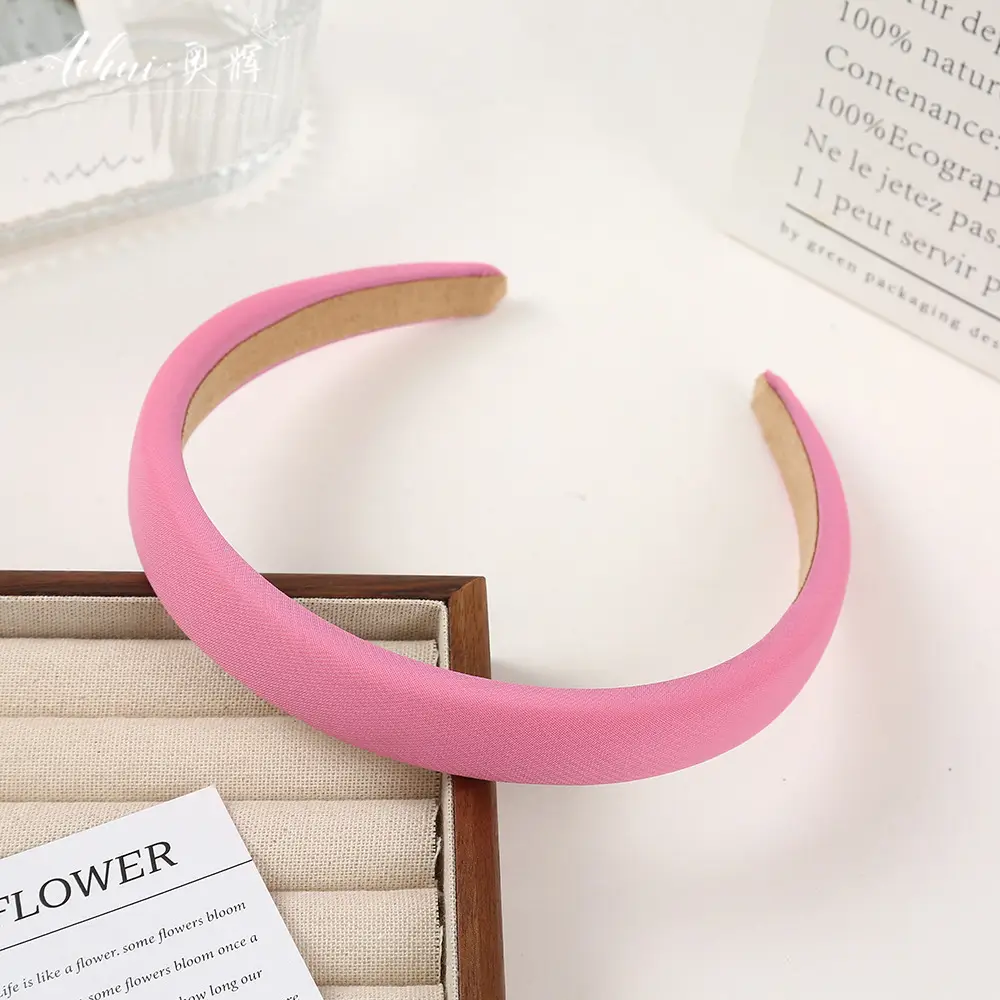Wide Brim Hair Band for Women Summer Sponge Solid Color - Image 23