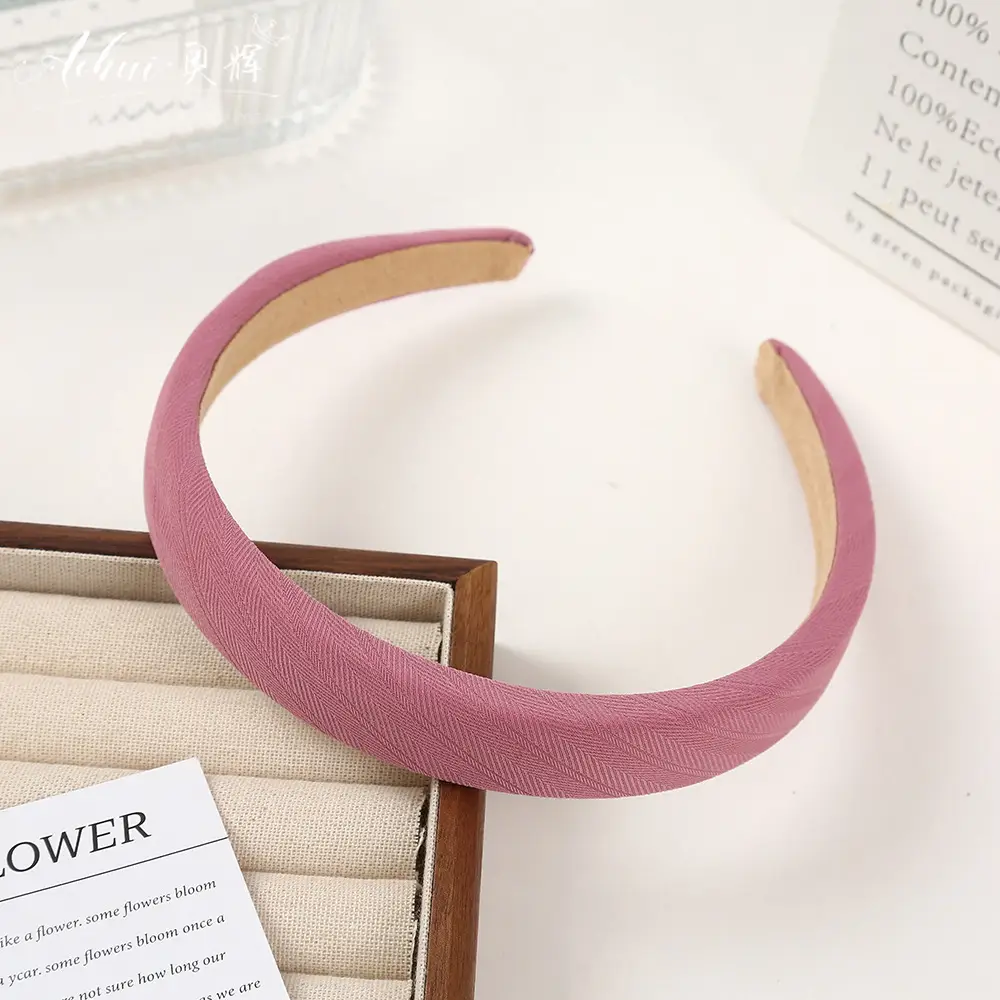 Wide Brim Hair Band for Women Summer Sponge Solid Color - Image 24