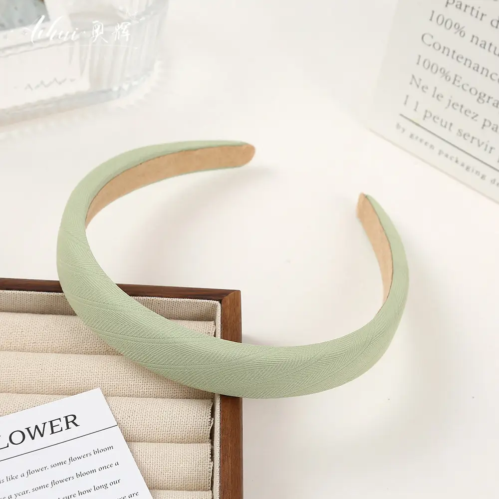 Wide Brim Hair Band for Women Summer Sponge Solid Color - Image 25