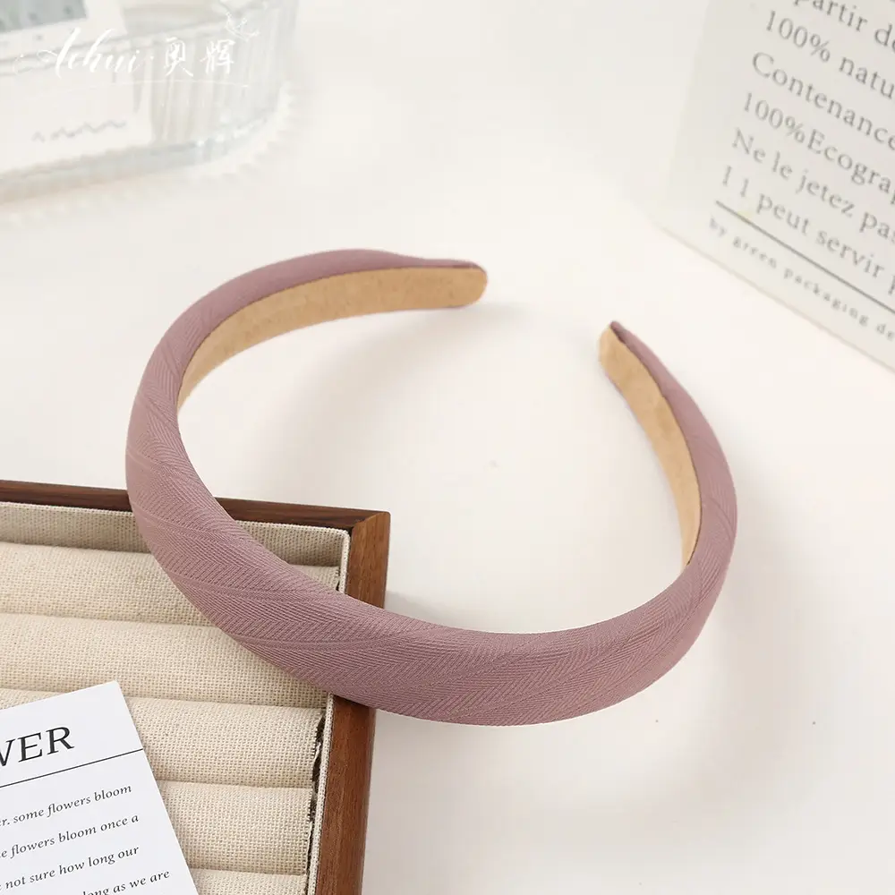 Wide Brim Hair Band for Women Summer Sponge Solid Color - Image 26