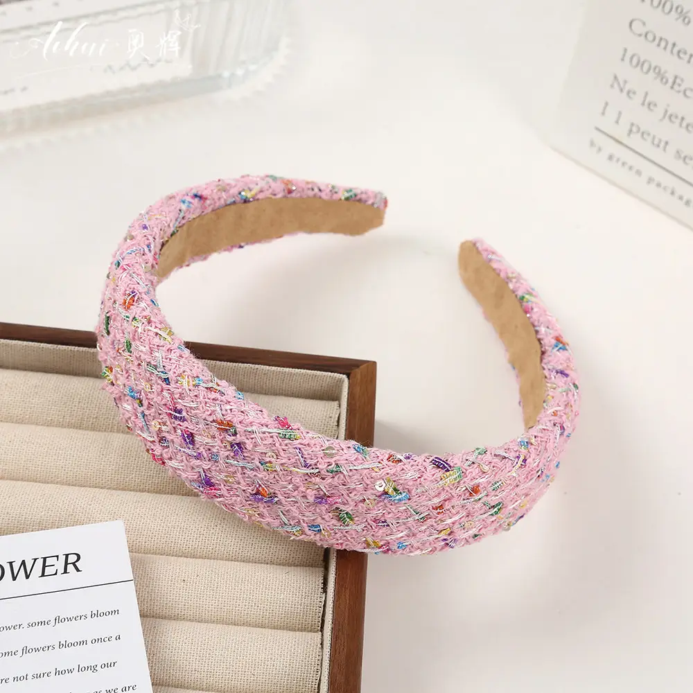 Wide Brim Hair Band for Women Summer Sponge Solid Color - Image 27