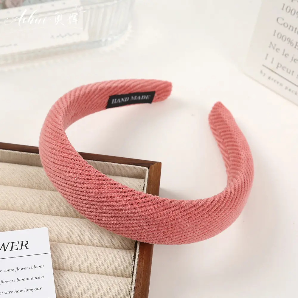 Wide Brim Hair Band for Women Summer Sponge Solid Color - Image 28
