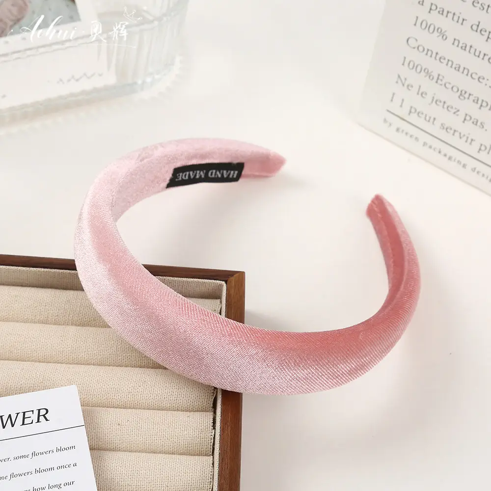 Wide Brim Hair Band for Women Summer Sponge Solid Color - Image 29
