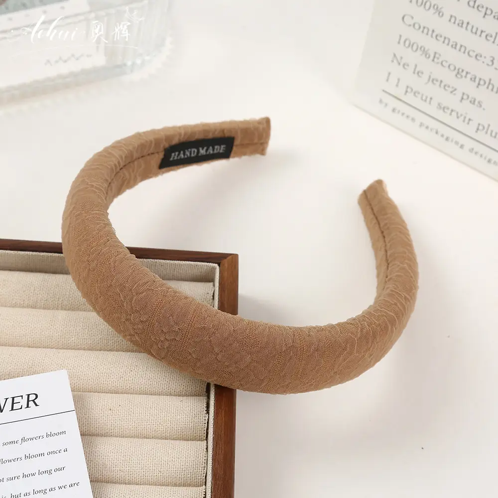 Wide Brim Hair Band for Women Summer Sponge Solid Color - Image 30