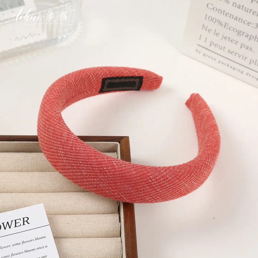 Wide Brim Hair Band for Women Summer Sponge Solid Color - Image 32