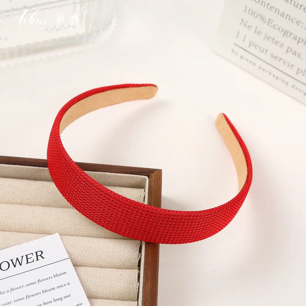 Wide Brim Hair Band for Women Summer Sponge Solid Color - Image 39