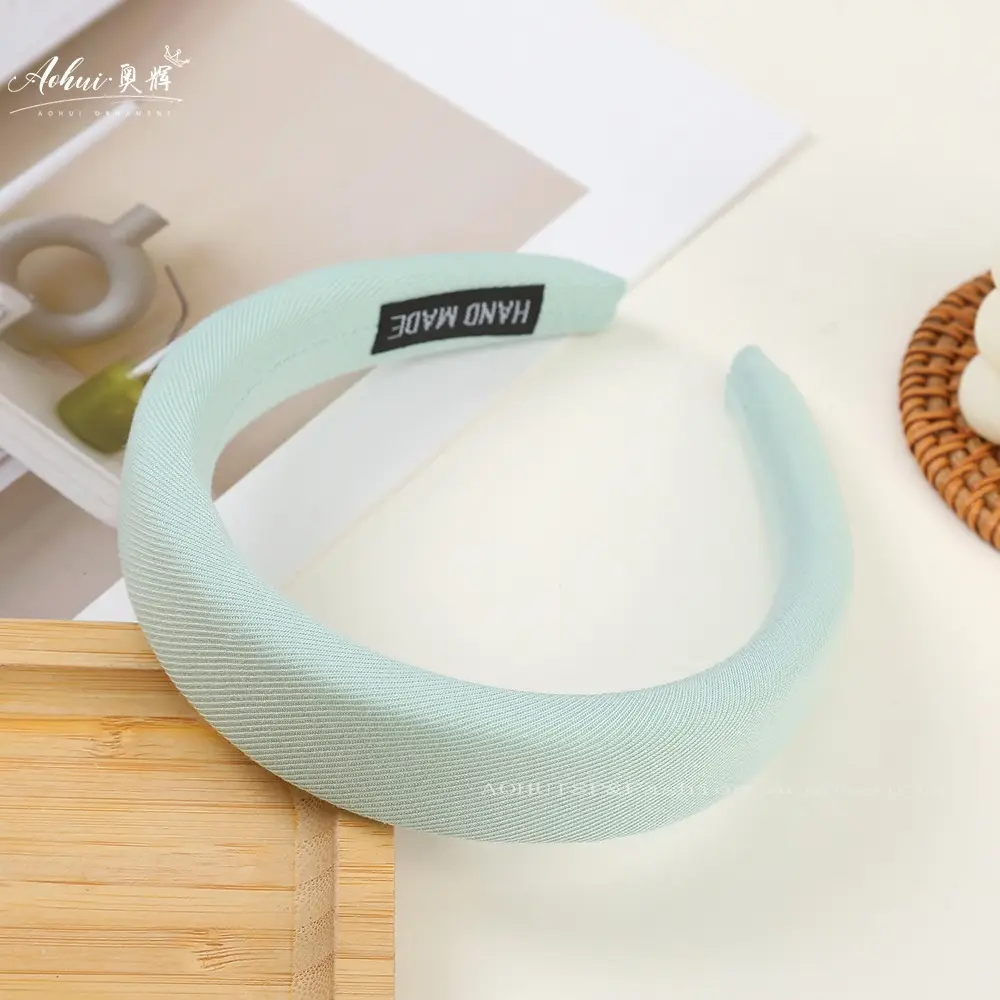 Wide Brim Hair Band for Women Summer Sponge Solid Color - Image 4