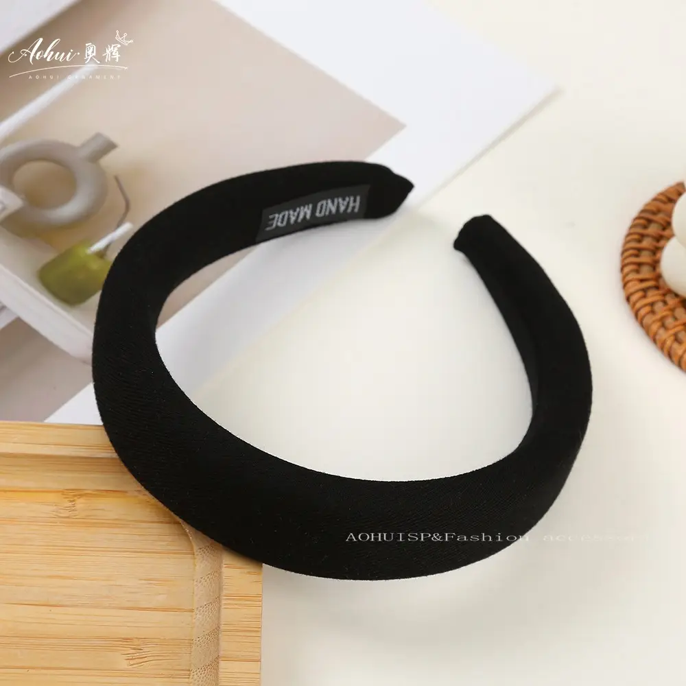 Wide Brim Hair Band for Women Summer Sponge Solid Color - Image 7
