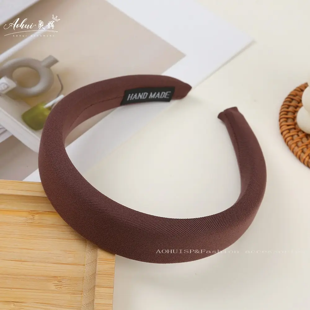 Wide Brim Hair Band for Women Summer Sponge Solid Color - Image 9