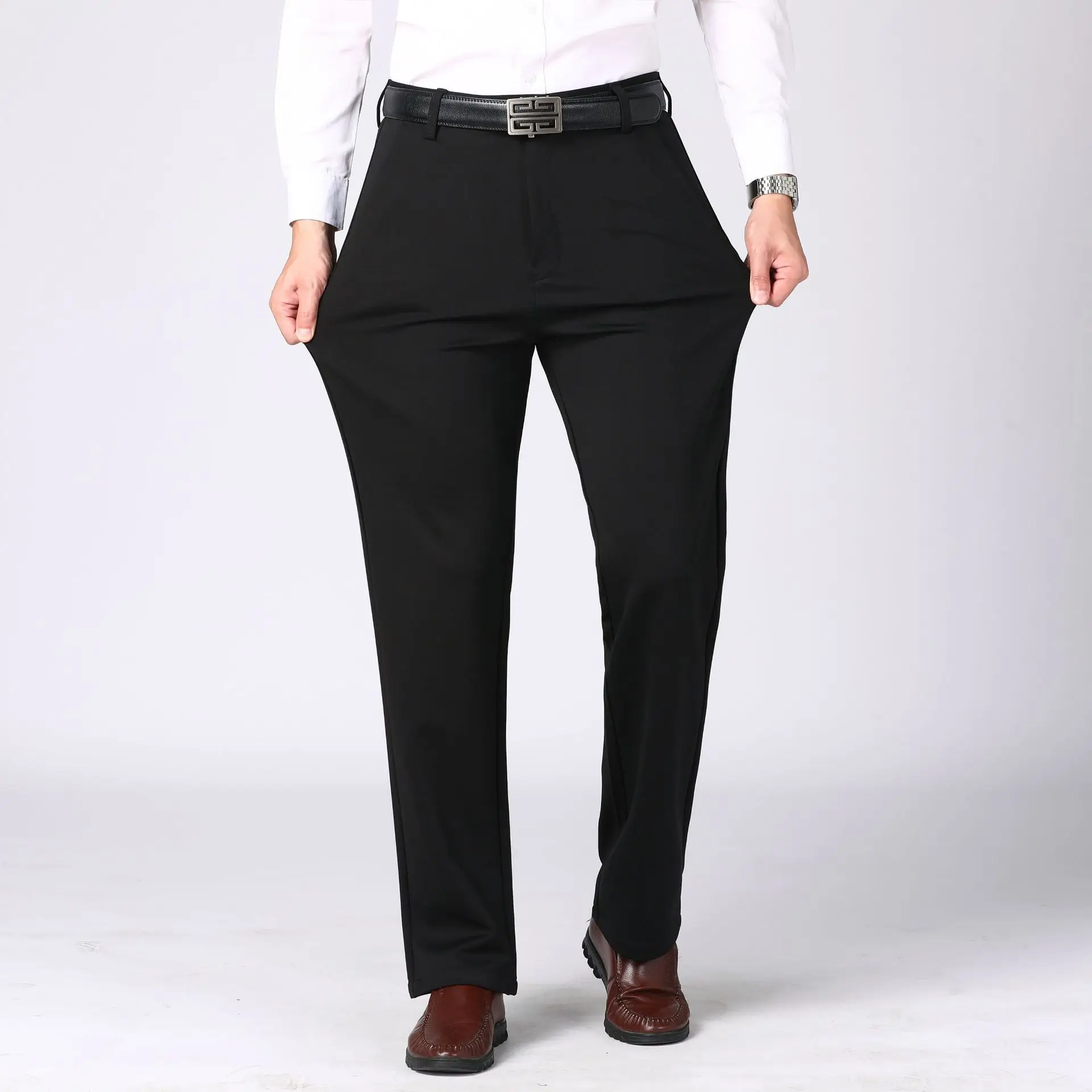 Men's Black Slim Fit Business Pants 2025 Spring Fall - Image 5