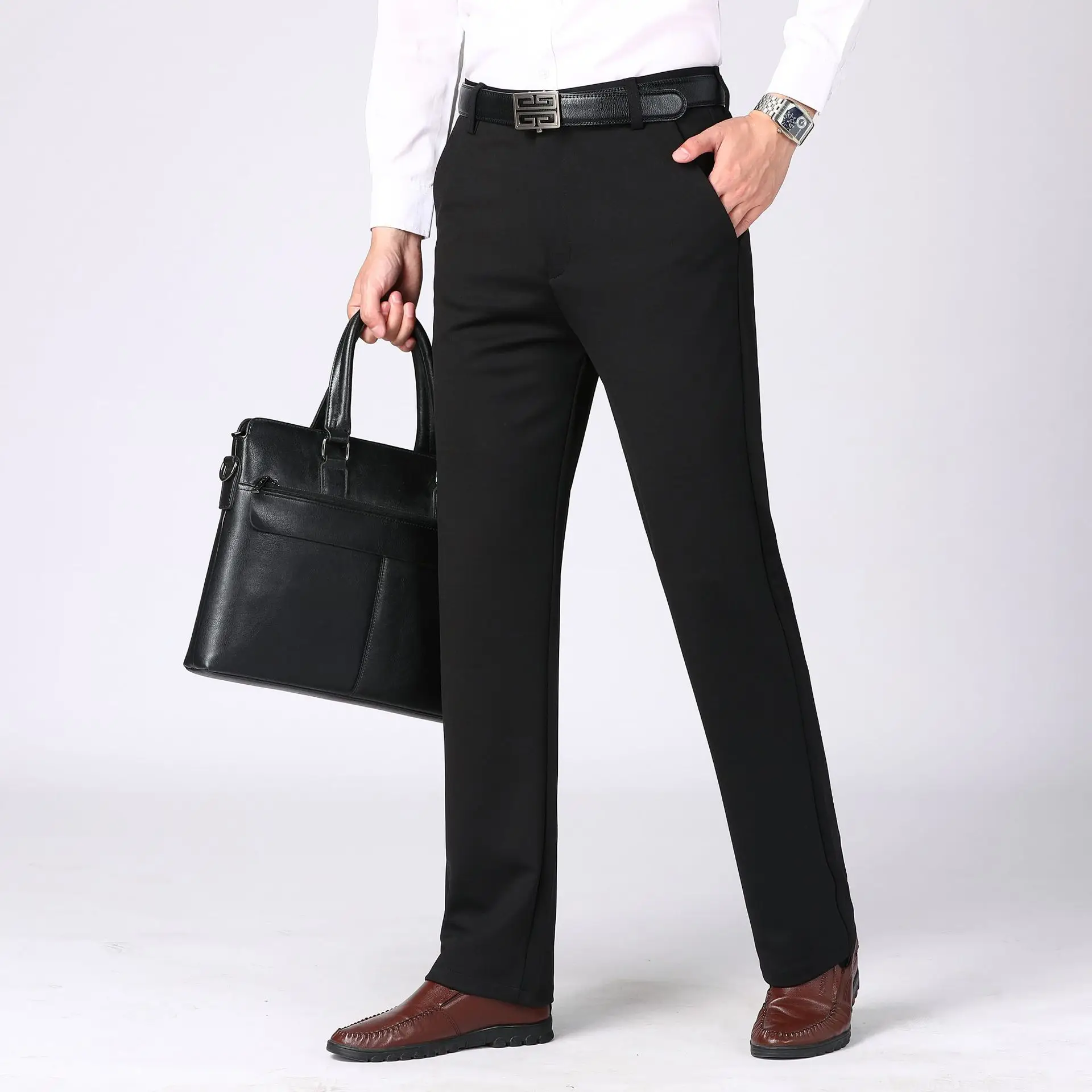 Men's Black Slim Fit Business Pants 2025 Spring Fall - Image 6