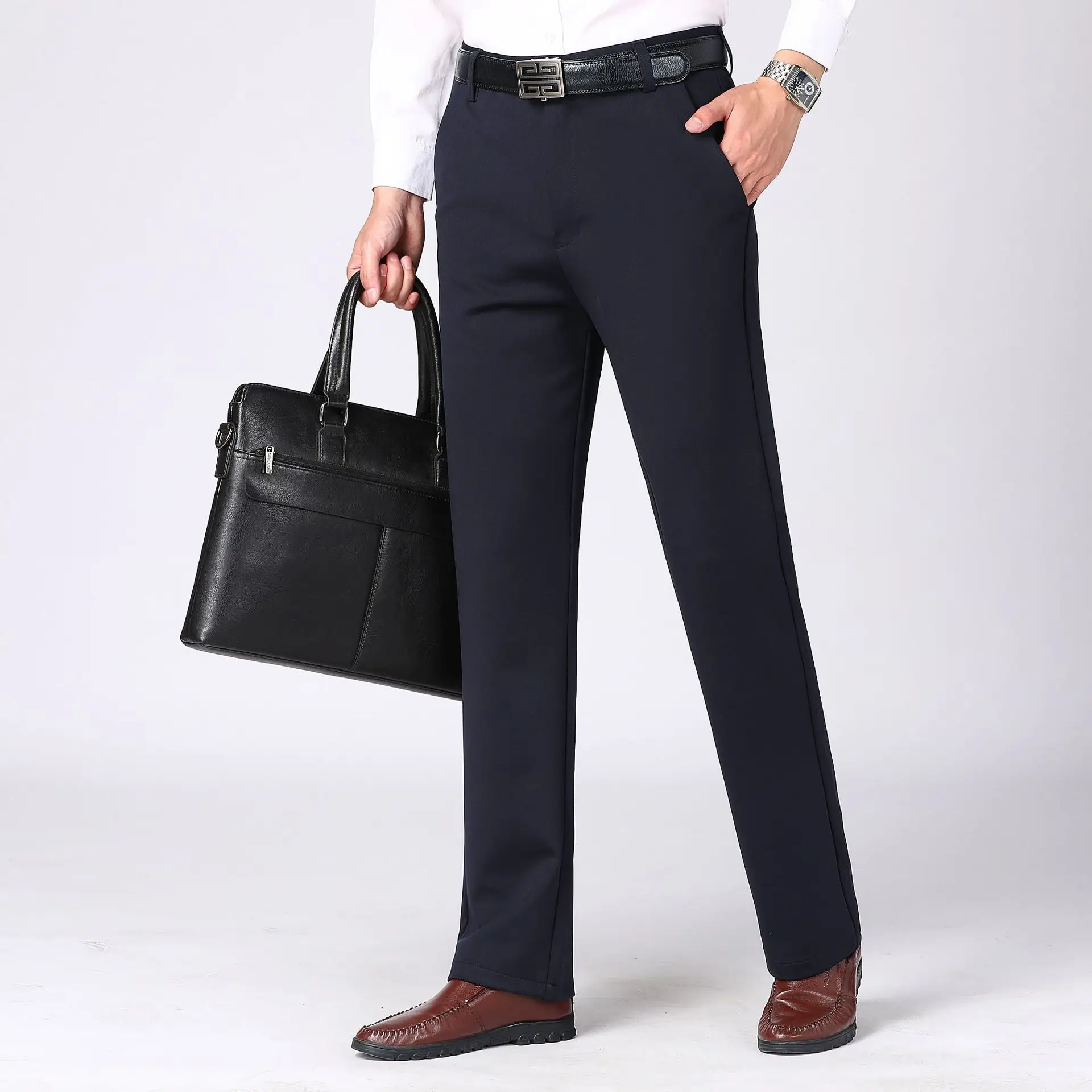 Men's Black Slim Fit Business Pants 2025 Spring Fall - Image 7