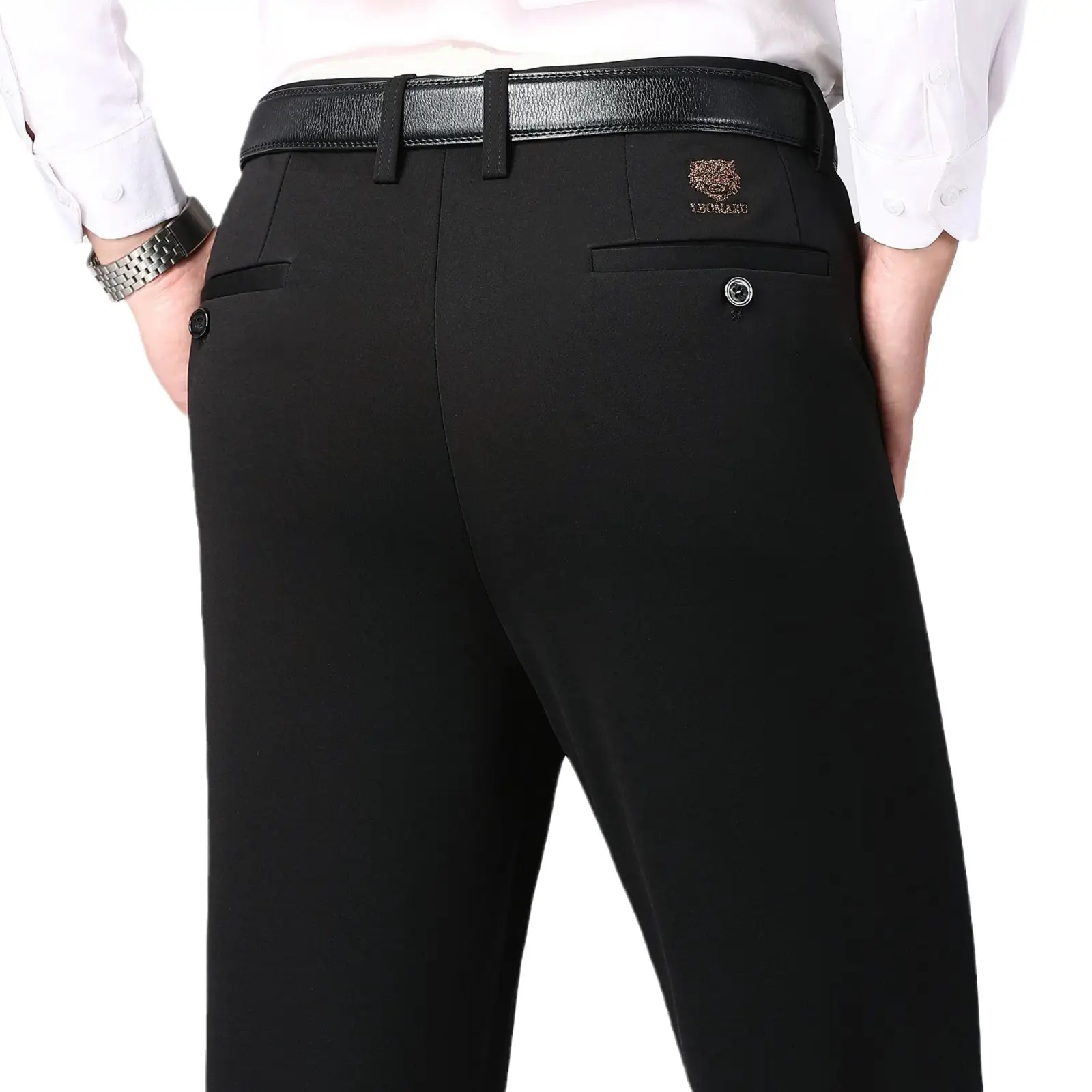 Men's Black Slim Fit Business Pants 2025 Spring Fall - Image 8