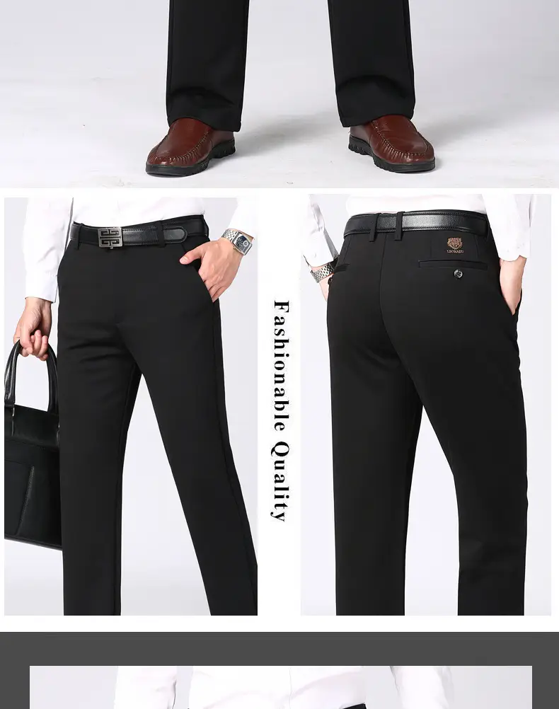Men's Black Slim Fit Business Pants 2025 Spring Fall — feature 15