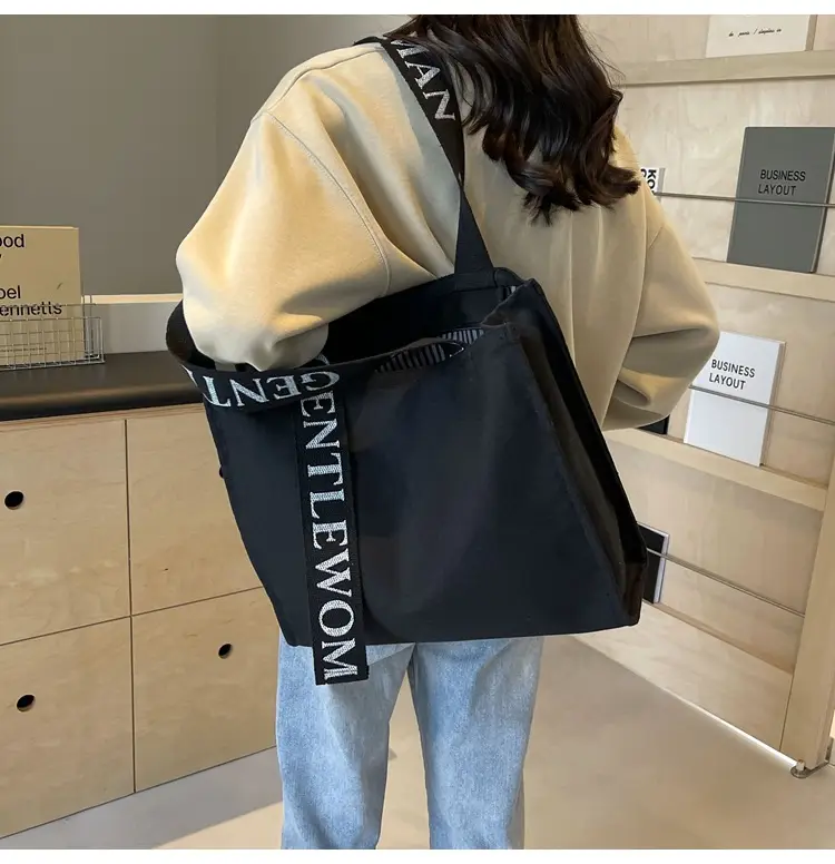 New Letter Shoulder Strap Canvas Tote Bag for Women — feature 19