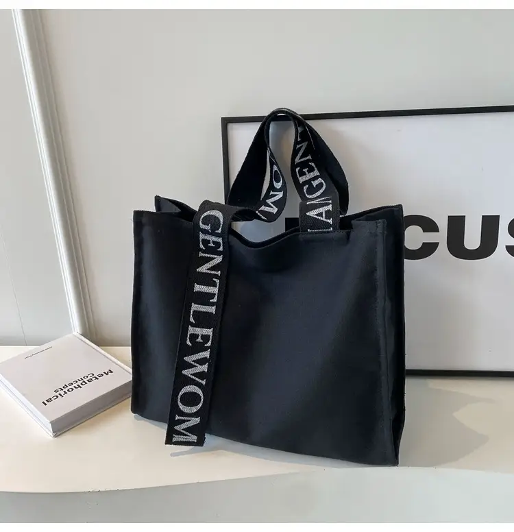 New Letter Shoulder Strap Canvas Tote Bag for Women — feature 22