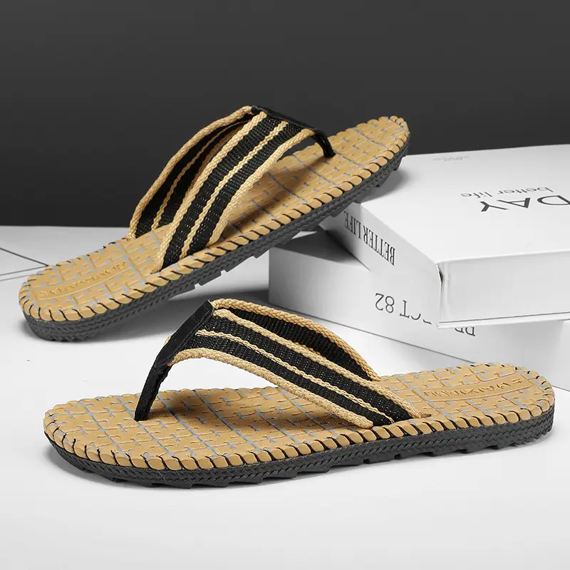Vietnam Flip Flops Summer New Non-slip Casual Slippers Men's Woven Distinctive Beach Sandals Thailand Cross-border Trendy Slippers - Image 2