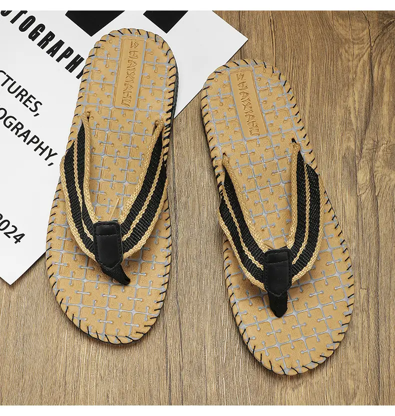 Vietnam Flip Flops Summer New Non-slip Casual Slippers Men's Woven Distinctive Beach Sandals Thailand Cross-border Trendy Slippers — feature 21