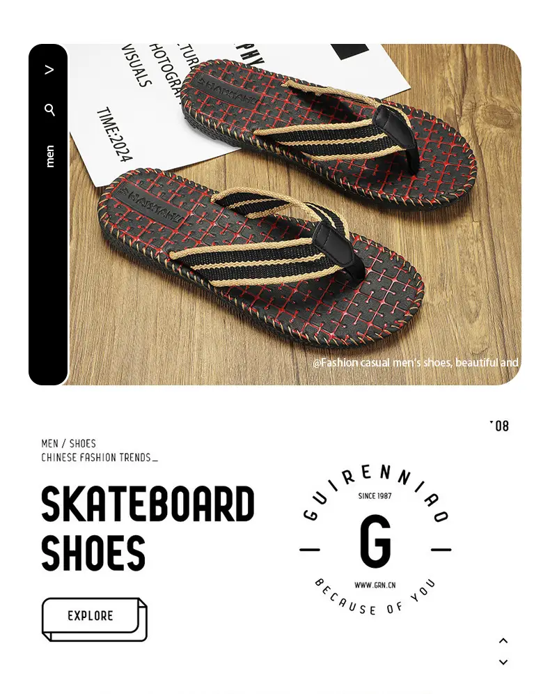 Vietnam Flip Flops Summer New Non-slip Casual Slippers Men's Woven Distinctive Beach Sandals Thailand Cross-border Trendy Slippers — feature 5
