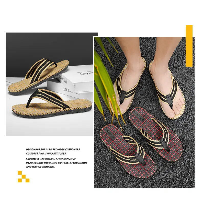 Vietnam Flip Flops Summer New Non-slip Casual Slippers Men's Woven Distinctive Beach Sandals Thailand Cross-border Trendy Slippers — feature 6