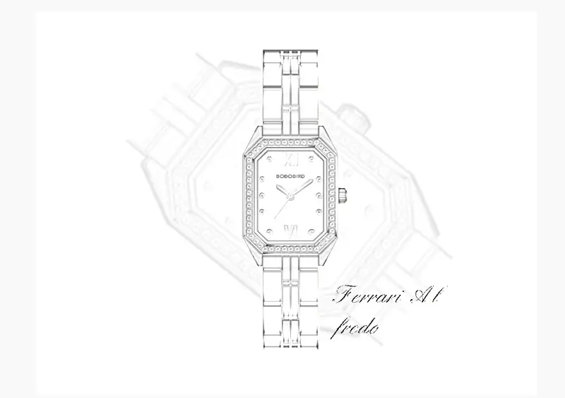Gold Square Watch with Diamond Crystal Band — feature 5