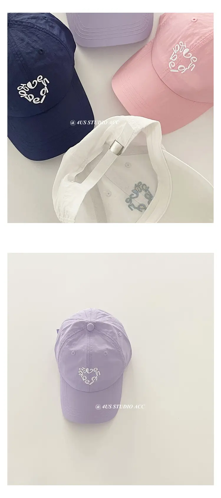 Women Korean Style Sunproof Beaded Cap White Purple — feature 5