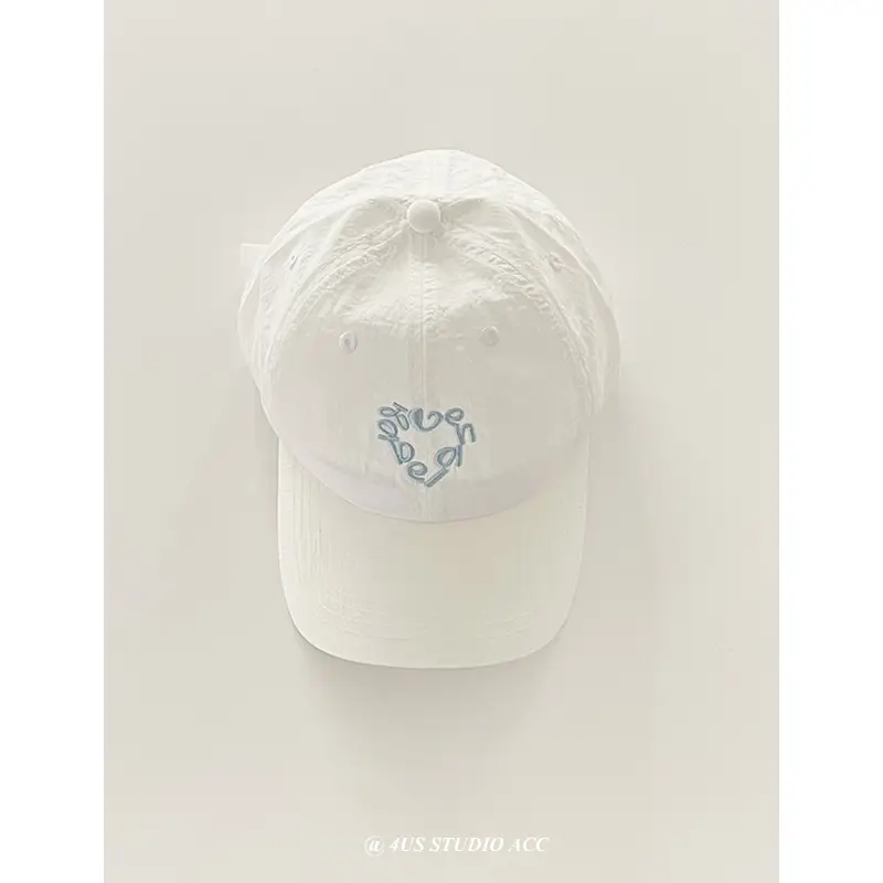 Women Korean Style Sunproof Beaded Cap White Purple - Image 7