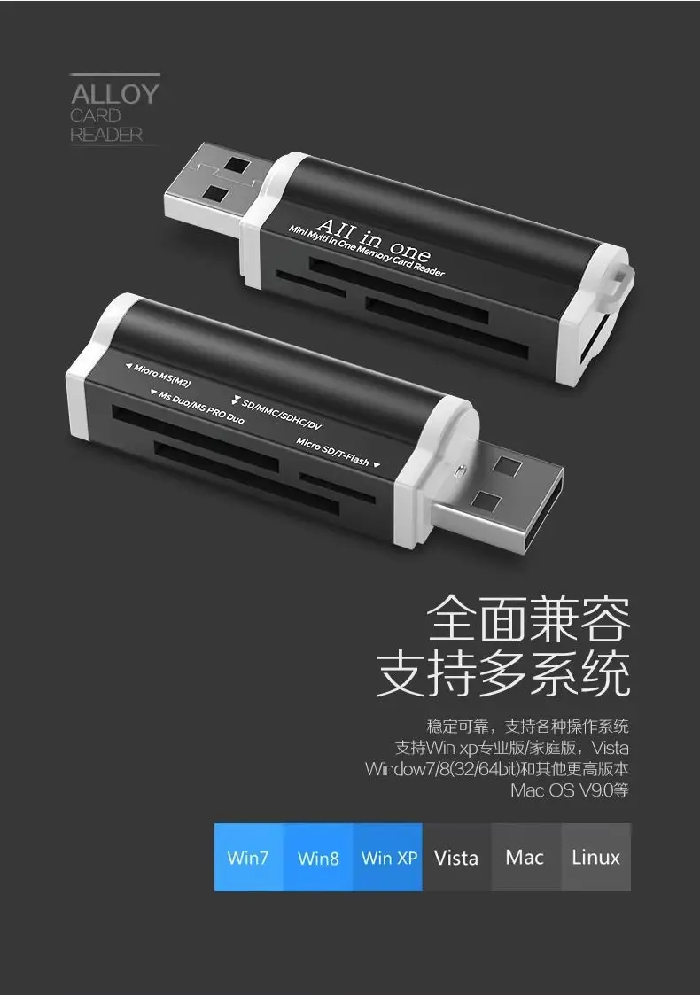 All-In-One Card Reader Blue All-in-One Mini Card Reader — feature 6