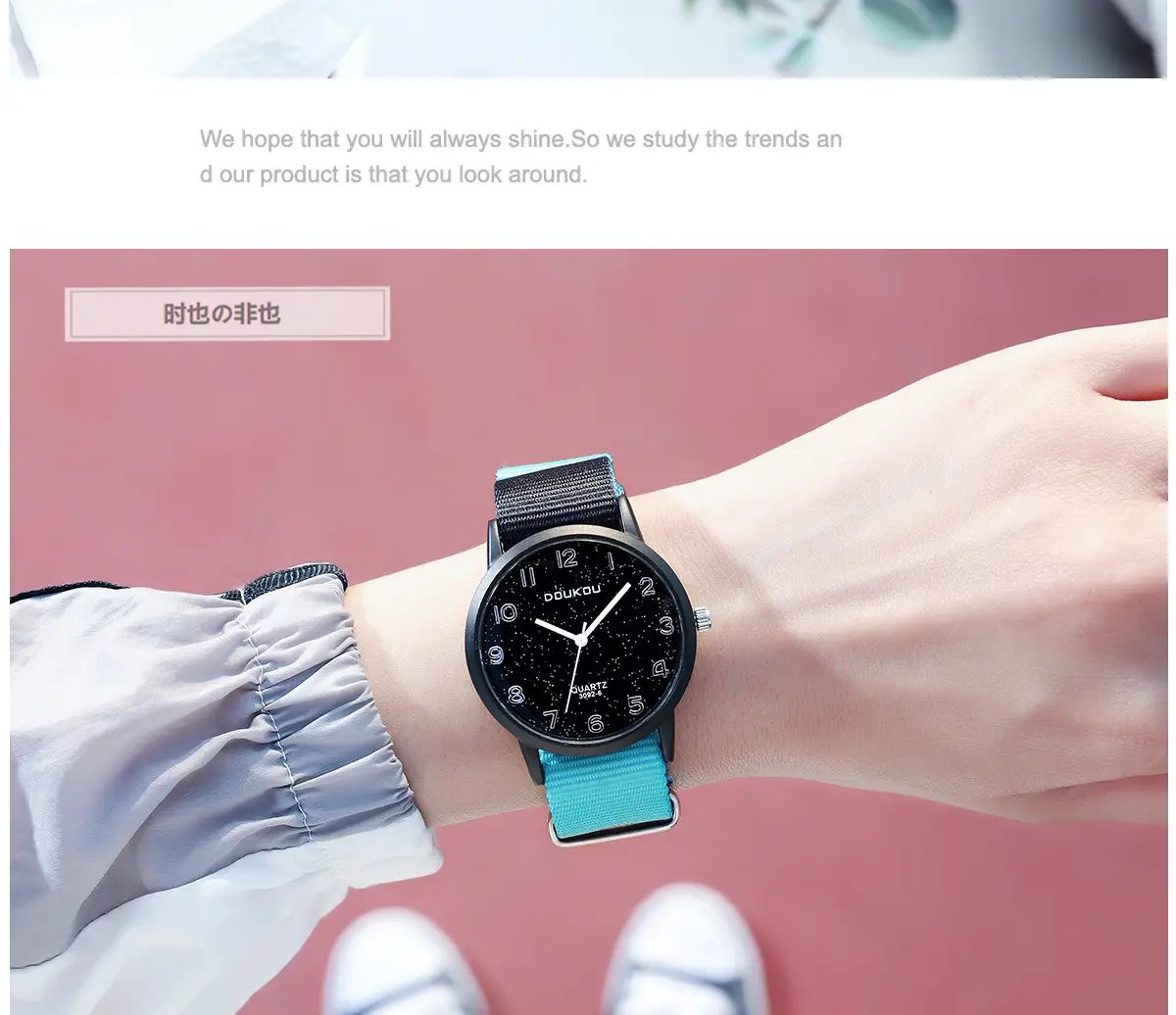 Korean Style Women's Waterproof Watch with Colorful Strap — feature 10