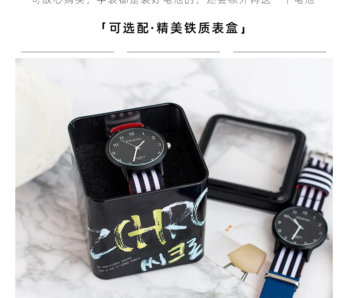 Korean Style Women's Waterproof Watch with Colorful Strap — feature 5