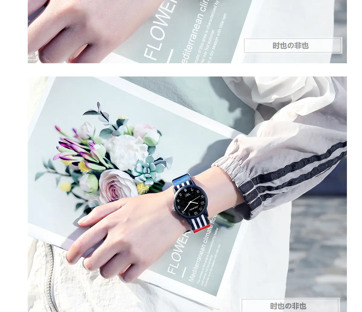 Korean Style Women's Waterproof Watch with Colorful Strap — feature 7