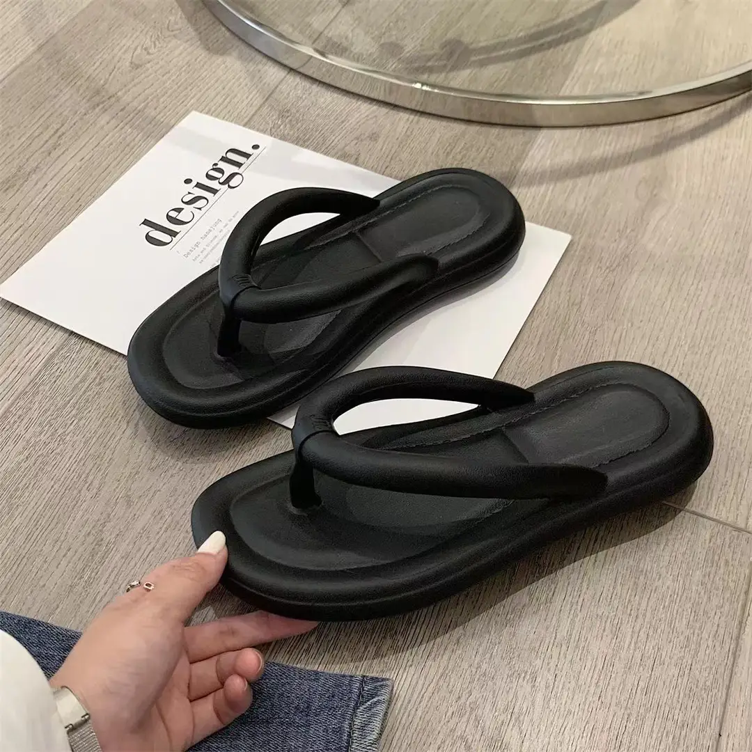 New summer slip-on flip-flops fashionable home deodorant women's Korean-style beach flip-flops - Image 2