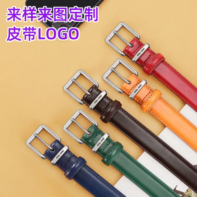 Men Genuine Leather Belt Gray Customized — feature 5