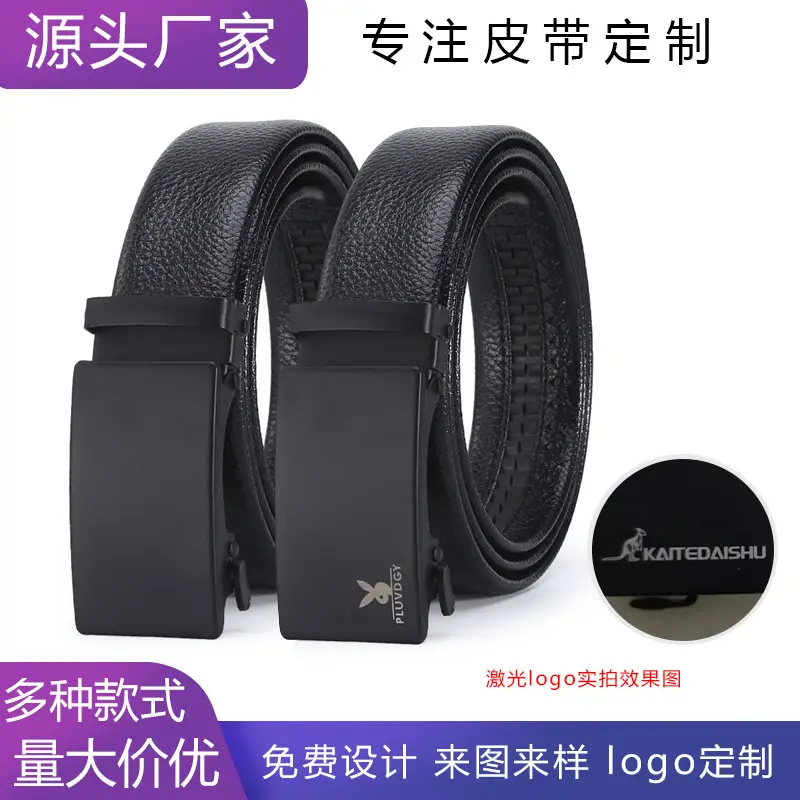 Men Genuine Leather Belt Gray Customized - Image 2