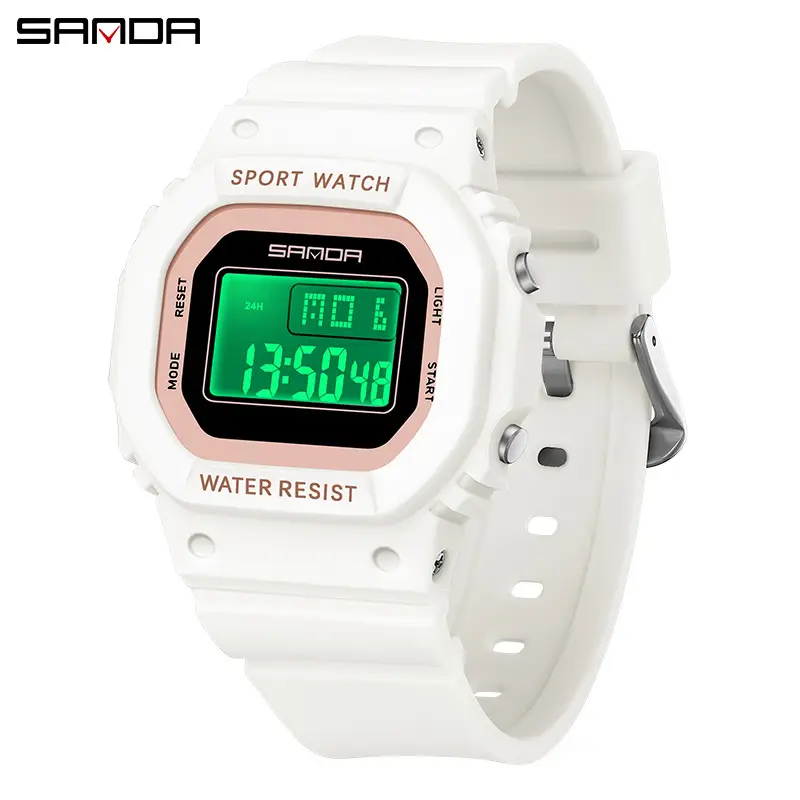 Sanda Waterproof Digital Watch for Men Women Blue Pink