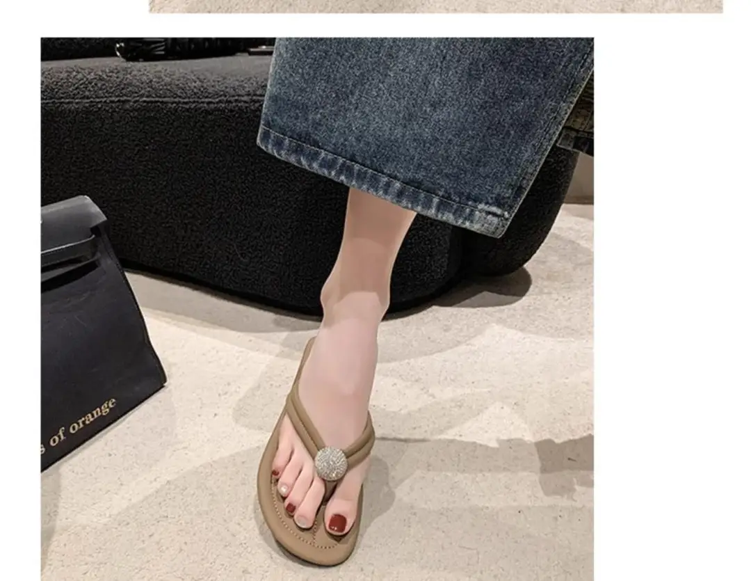 Pearl Flip-Flops for Women, Summer Outdoor Wear, Flat Soft Sole, Travel Beach Sandals, 2026 New Model — feature 21