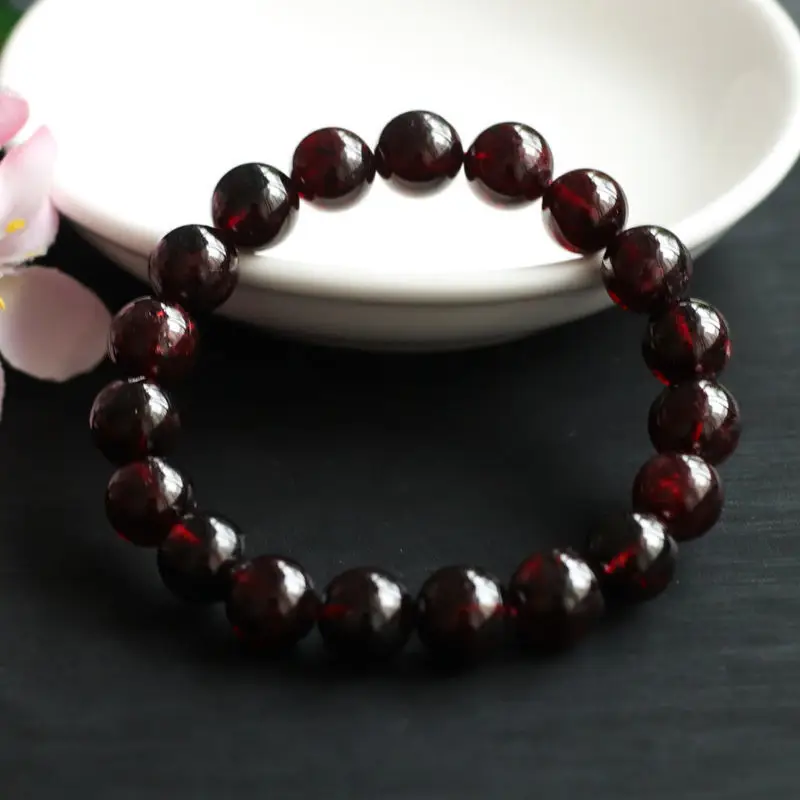 Guan Yu Natural Garnet Bracelet 9mm Colorful Gemstone - Image 2