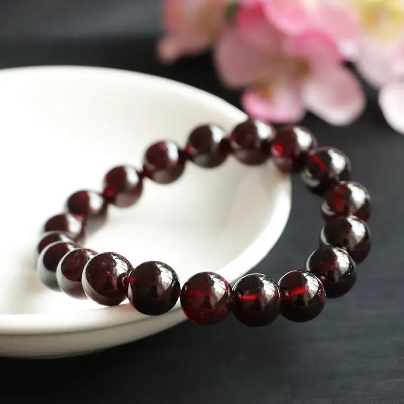 Guan Yu Natural Garnet Bracelet 9mm Colorful Gemstone - Image 3