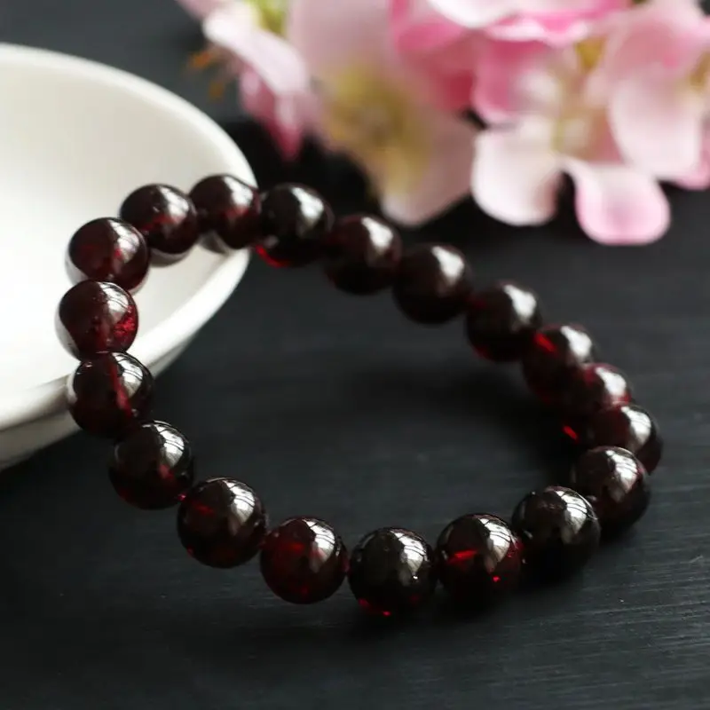Guan Yu Natural Garnet Bracelet 9mm Colorful Gemstone - Image 4