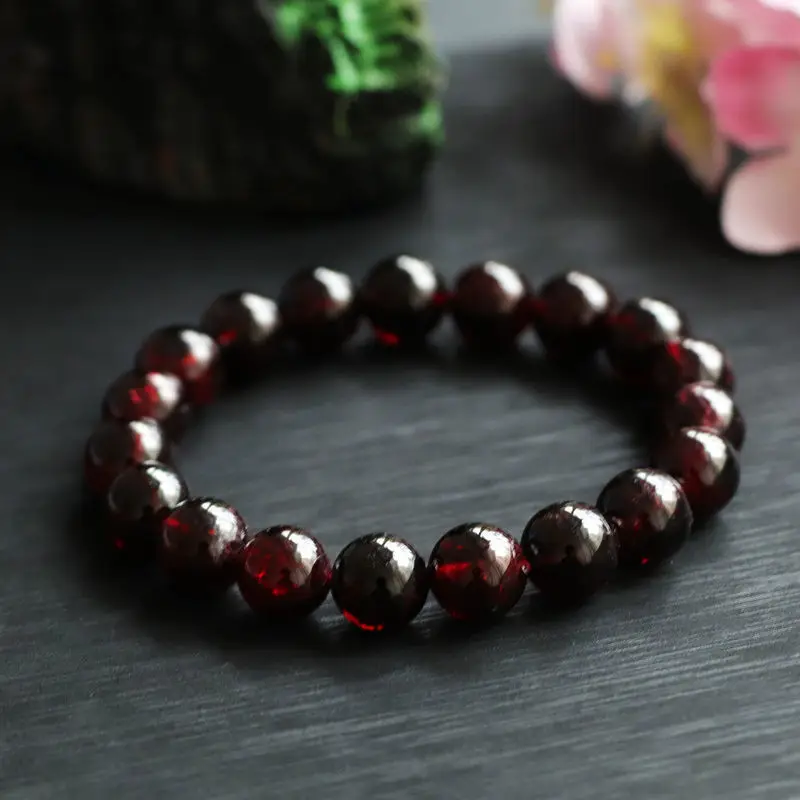 Guan Yu Natural Garnet Bracelet 9mm Colorful Gemstone - Image 5