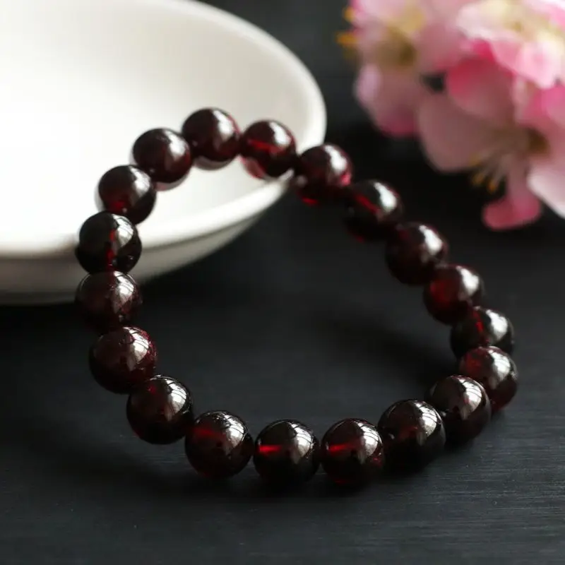 Guan Yu Natural Garnet Bracelet 9mm Colorful Gemstone — feature 9