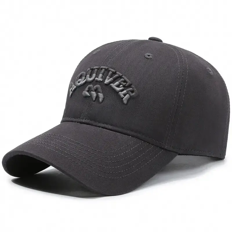 Black Korean-style 3D Embroidered Cap for Men Women