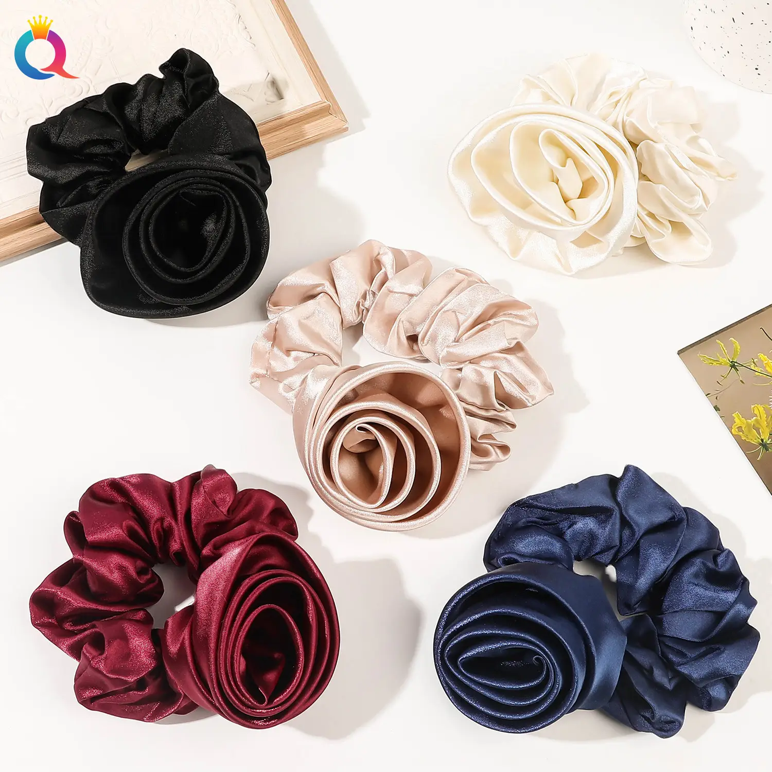 Rose Satin Hair Band for Women, Navy Blue, High Quality, Wholesale — feature 20