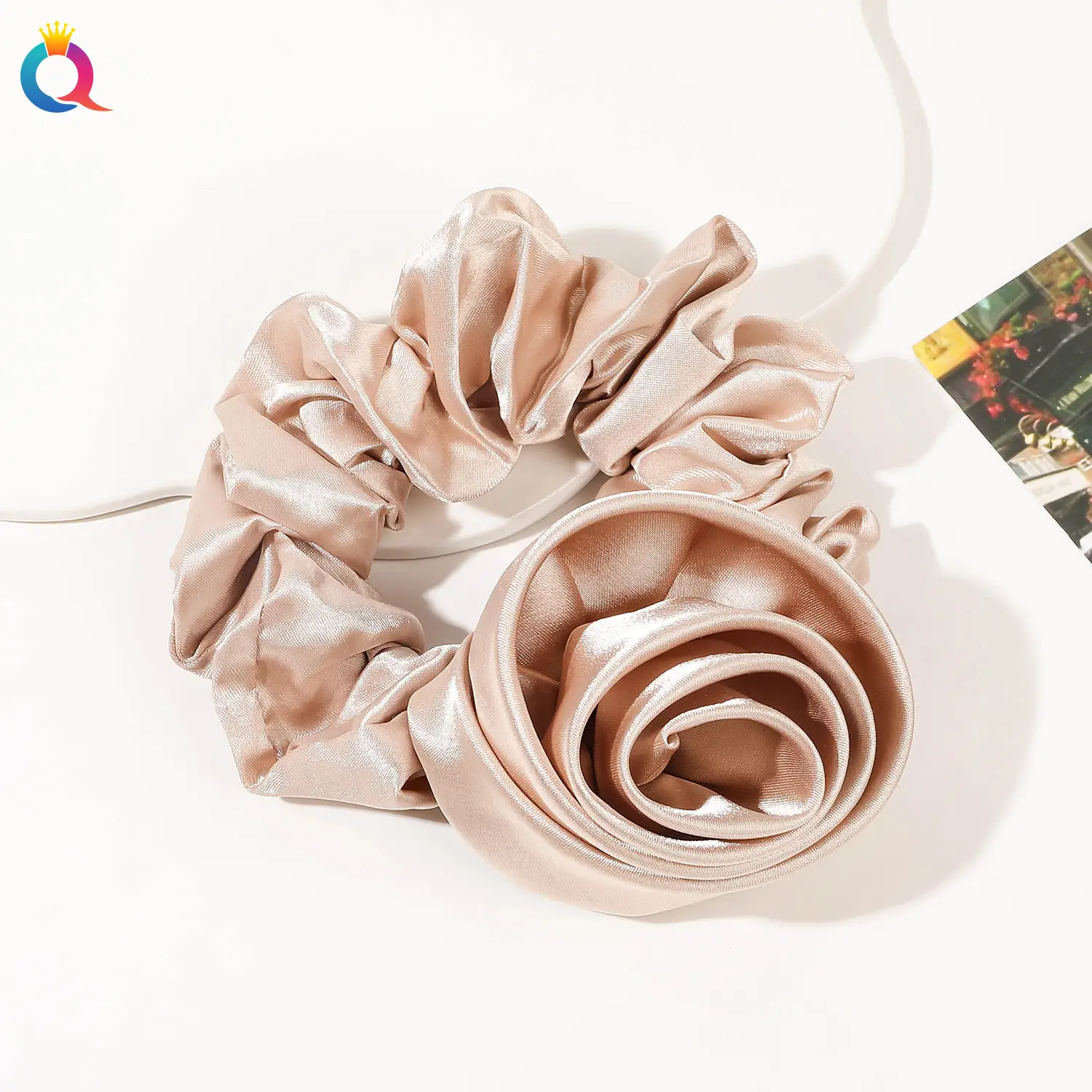 Rose Satin Hair Band for Women, Navy Blue, High Quality, Wholesale - Image 6