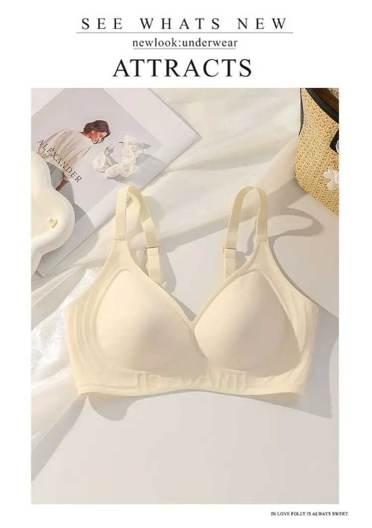 Clothes colorful shell [pull up support] Jelly underwear women's summer small chest push up big wireless anti-sagging bra — feature 30