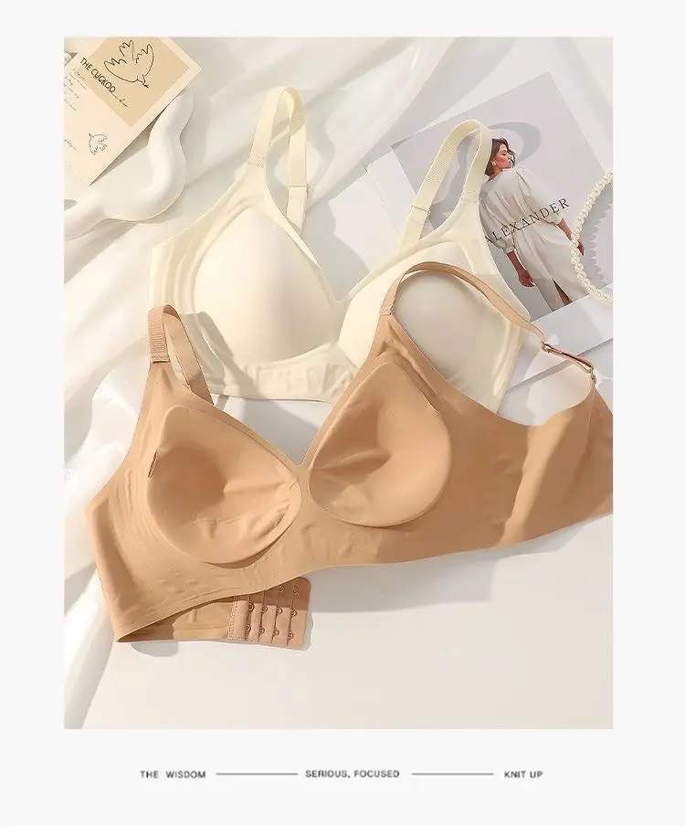 Clothes colorful shell [pull up support] Jelly underwear women's summer small chest push up big wireless anti-sagging bra — feature 32