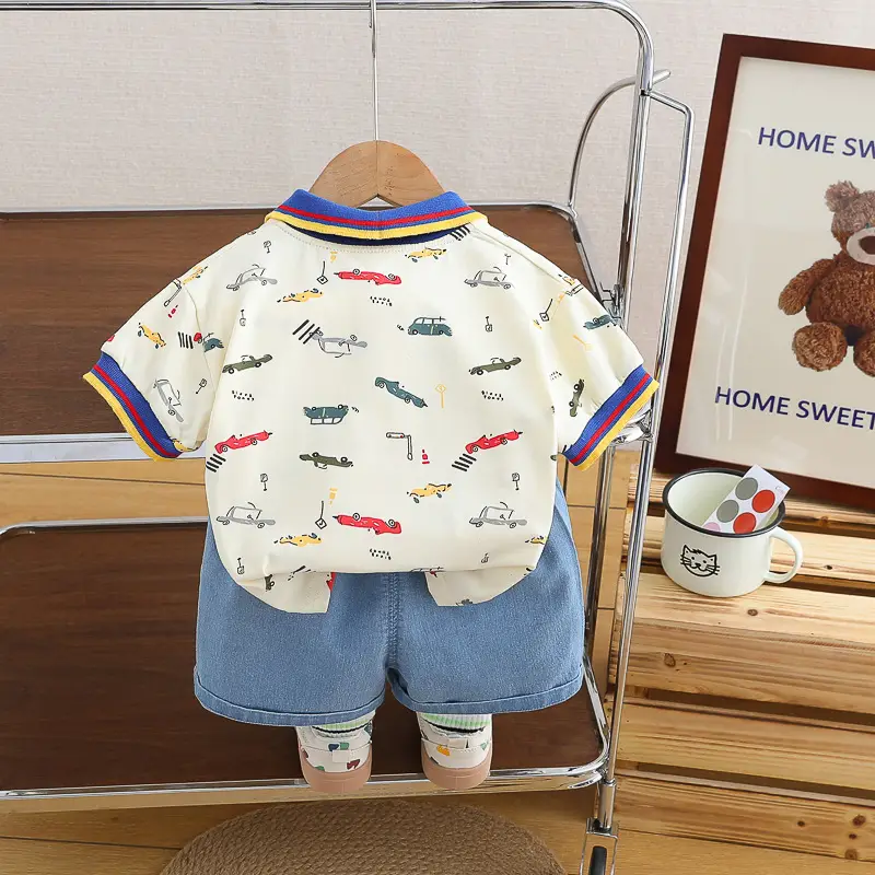 Boys' 2Pc Printed Polo Shorts Set Summer 2024 — feature 14