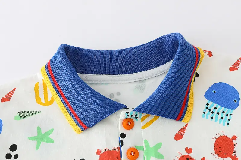 Boys' 2Pc Printed Polo Shorts Set Summer 2024 — feature 25