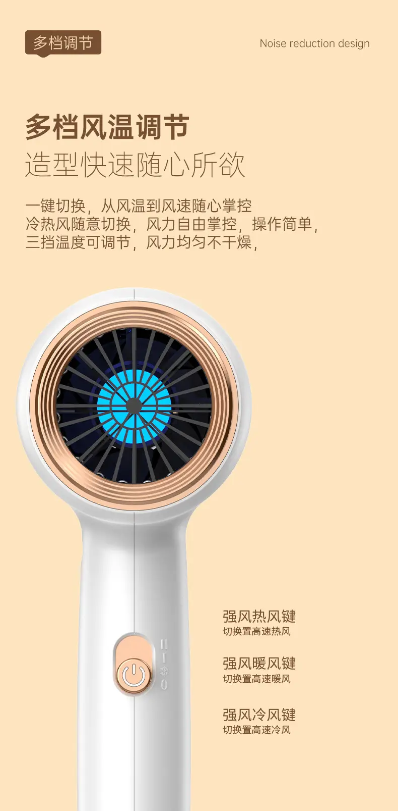 Electric Hair Dryer with Strong Wind & LED Light — feature 24